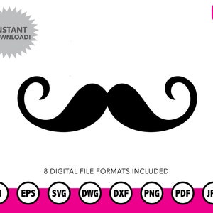 Arquivos de vetores SVG de bigode | Pacote SVG em camadas, Cricut, arquivos de corte, arquivo vetorial digital | Designs SVG populares e divertidos