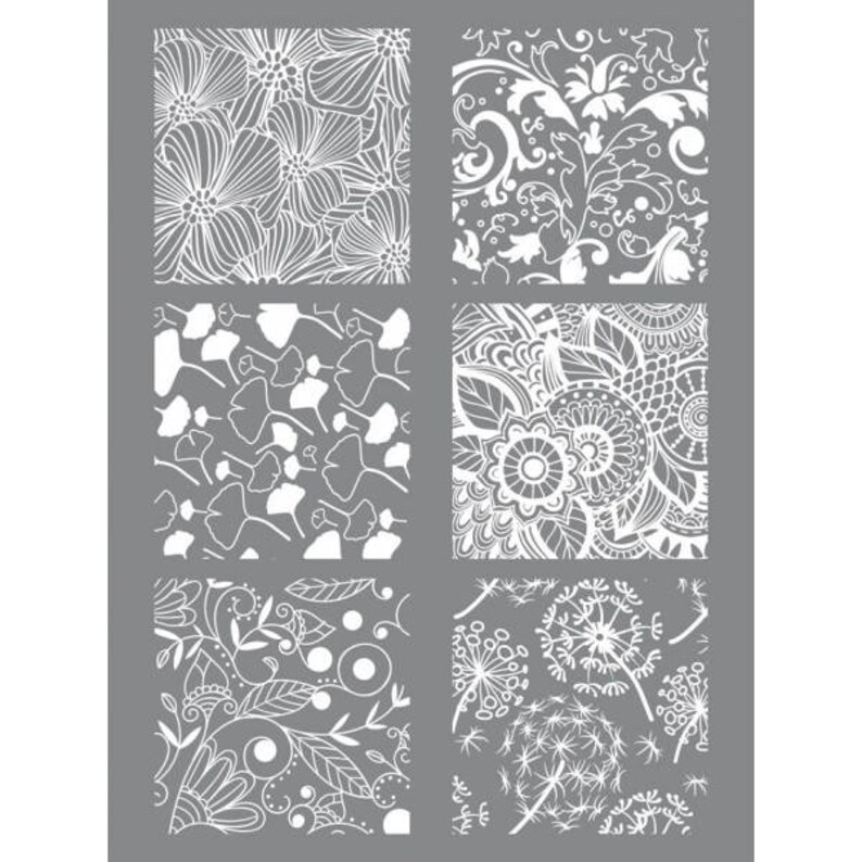 Fimo polymer clay Floral stencil