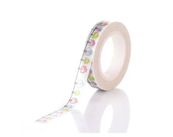 Roll of 10 m masking tape Garland of hearts 8mm