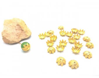 50 bead caps gold filigree bead caps 8mm