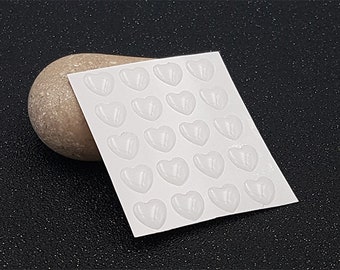 20 cabochons 8mm hearts stickers