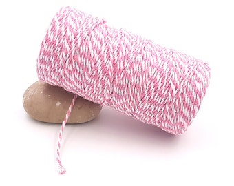 100 m spool Style Baker's Twine pink and white Twine