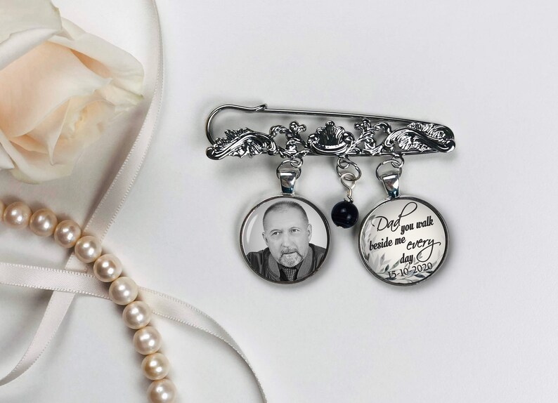 Memorial Lapel Pin. Wedding Bouquet Photo Charm. Groom Etsy