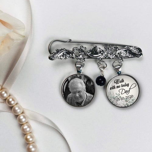 Tuxedo Memorial Photo Charm. Bridal Bouquet Pin. Groom Etsy