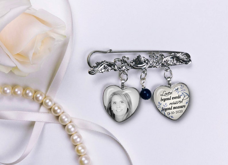 Memorial Gift. Custom Groom Wedding Bouquet Charm. Lapel Pin. Etsy