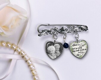 PiercingJak Wedding Bouquet Personalized Photo Charm Memorial Keepsake Boutonniere Pin Brooch Picture Custom Memorial Gift For Mother Of Bride Or Groom