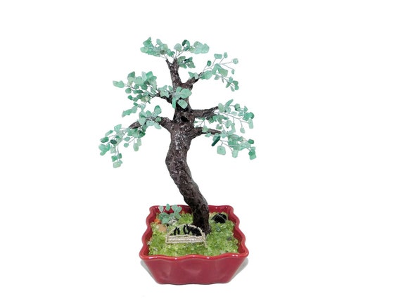 10 Inch Green Aventurine Maple Bonsai Tree with Bush Silver | Etsy 10 Inch Green Aventurine Maple Bonsai Tree with Bush Silver | Etsy