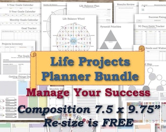 project planner life organizer kit and cards plan template etsy