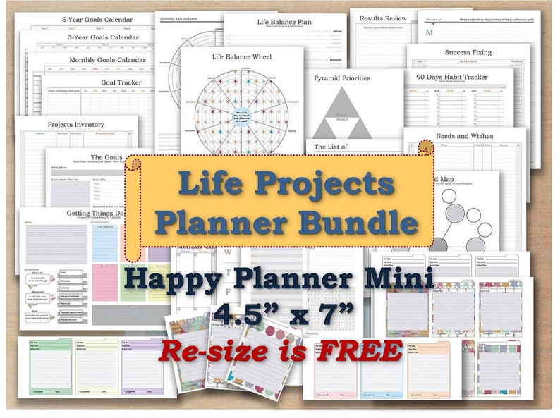 Happy planner mini inserts printable pages mambi agenda refill Etsy
