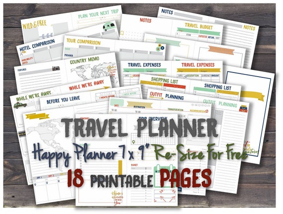 vacation planner travel happy planner printable inserts arc discbound trip journal _ any resize is free free vacation planner