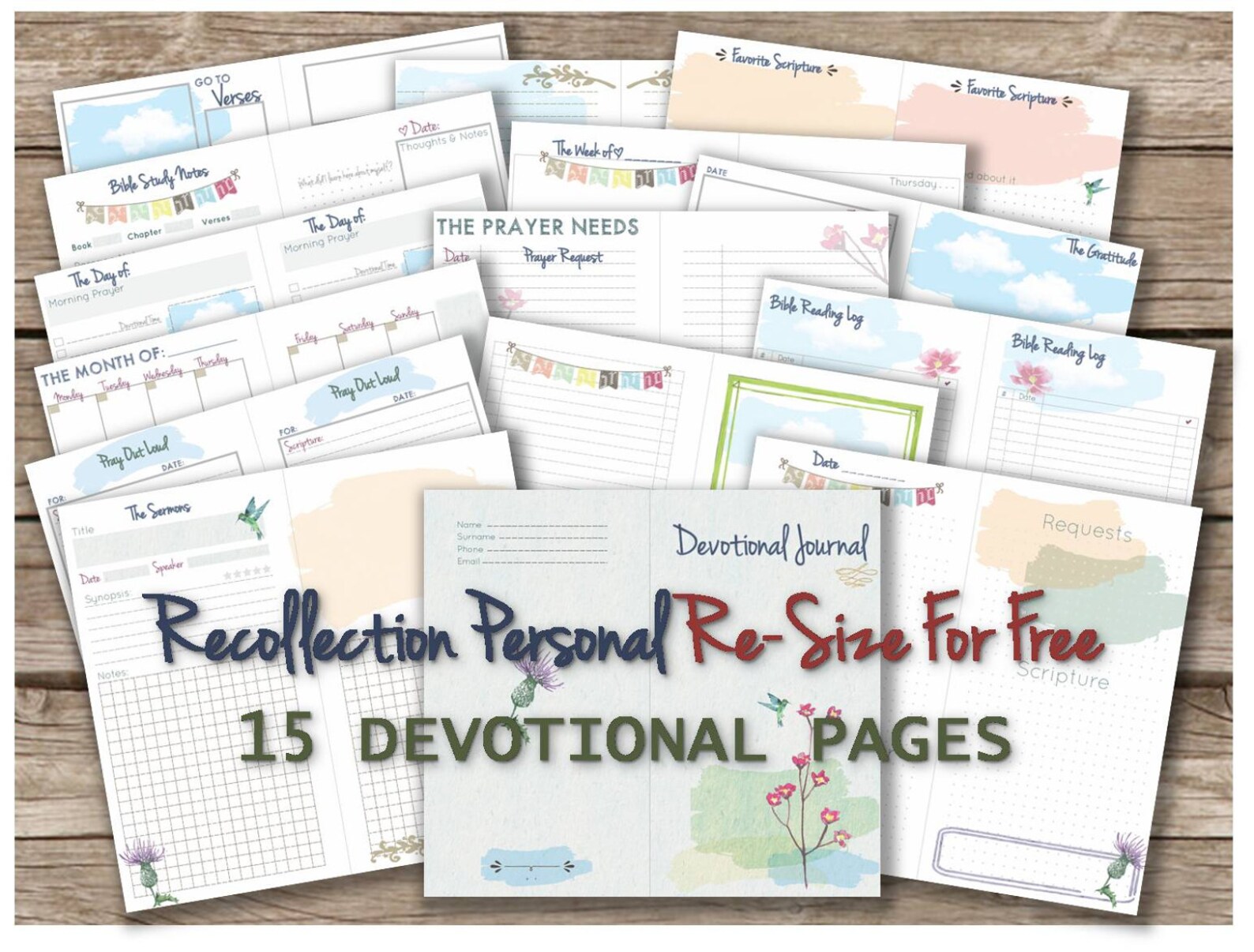 Bible journaling kit printable Devotional journal templates | Etsy