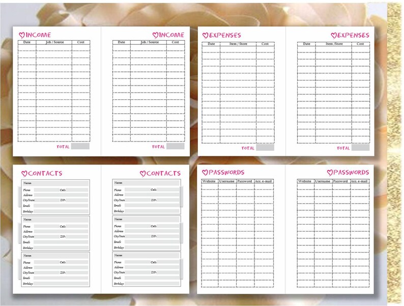 Pocket planner inserts pocket size filofax calendar printable Etsy