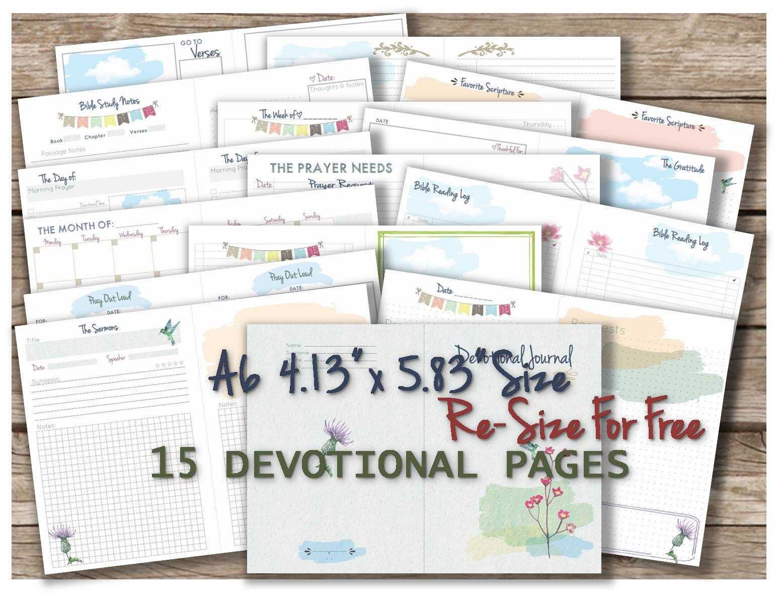 A6 planner printable inserts travelers notebook pages undated Etsy