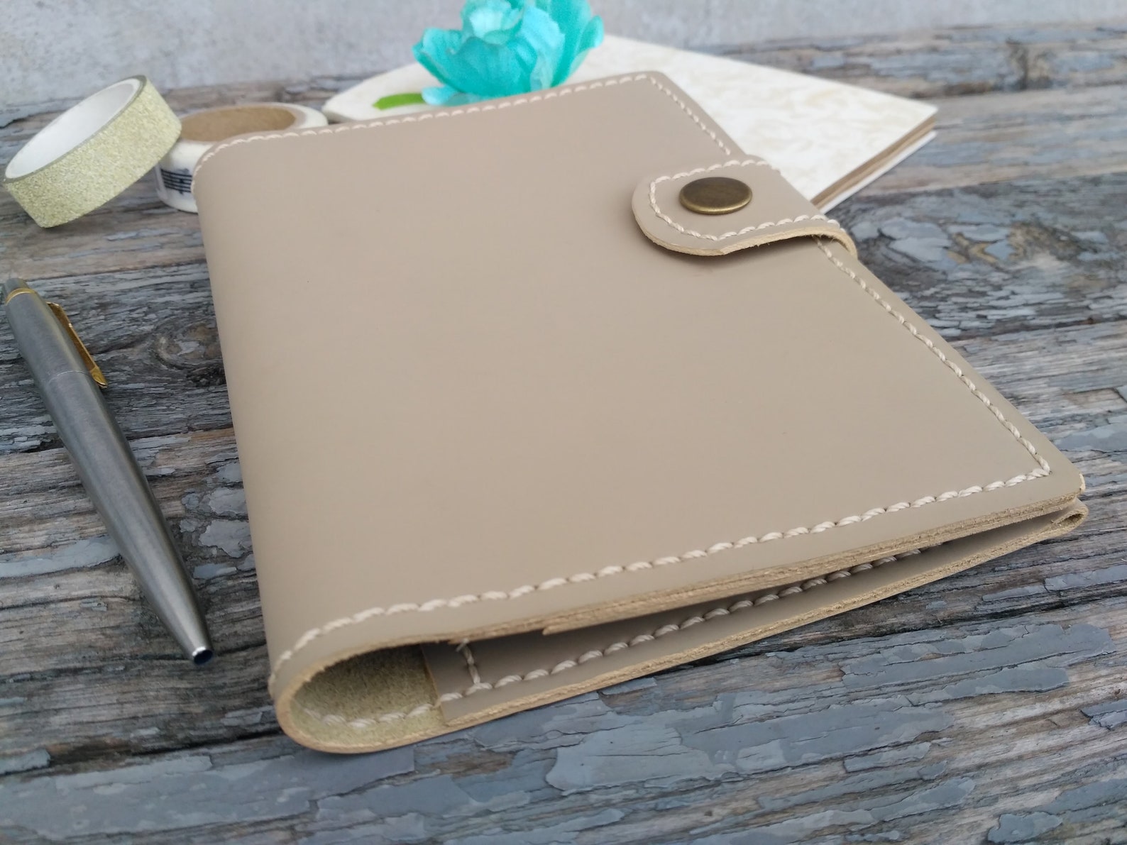 Personal planner binder a7 a5 pocket leather ring binder Etsy