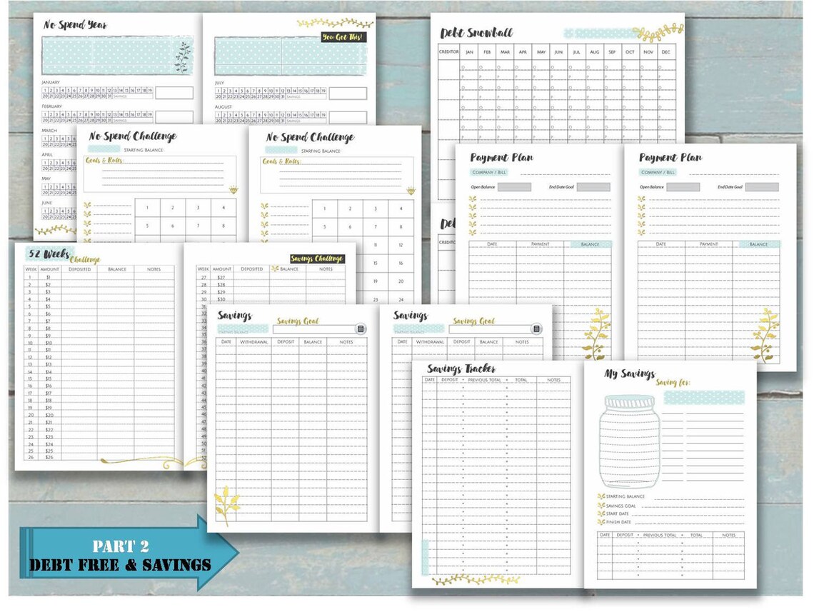 Budget printable a5 planner inserts agenda pm refills binder Etsy