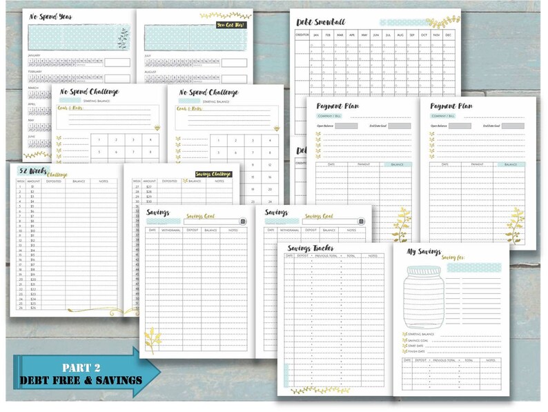 Budget printable a5 planner inserts agenda pm refills binder | Etsy