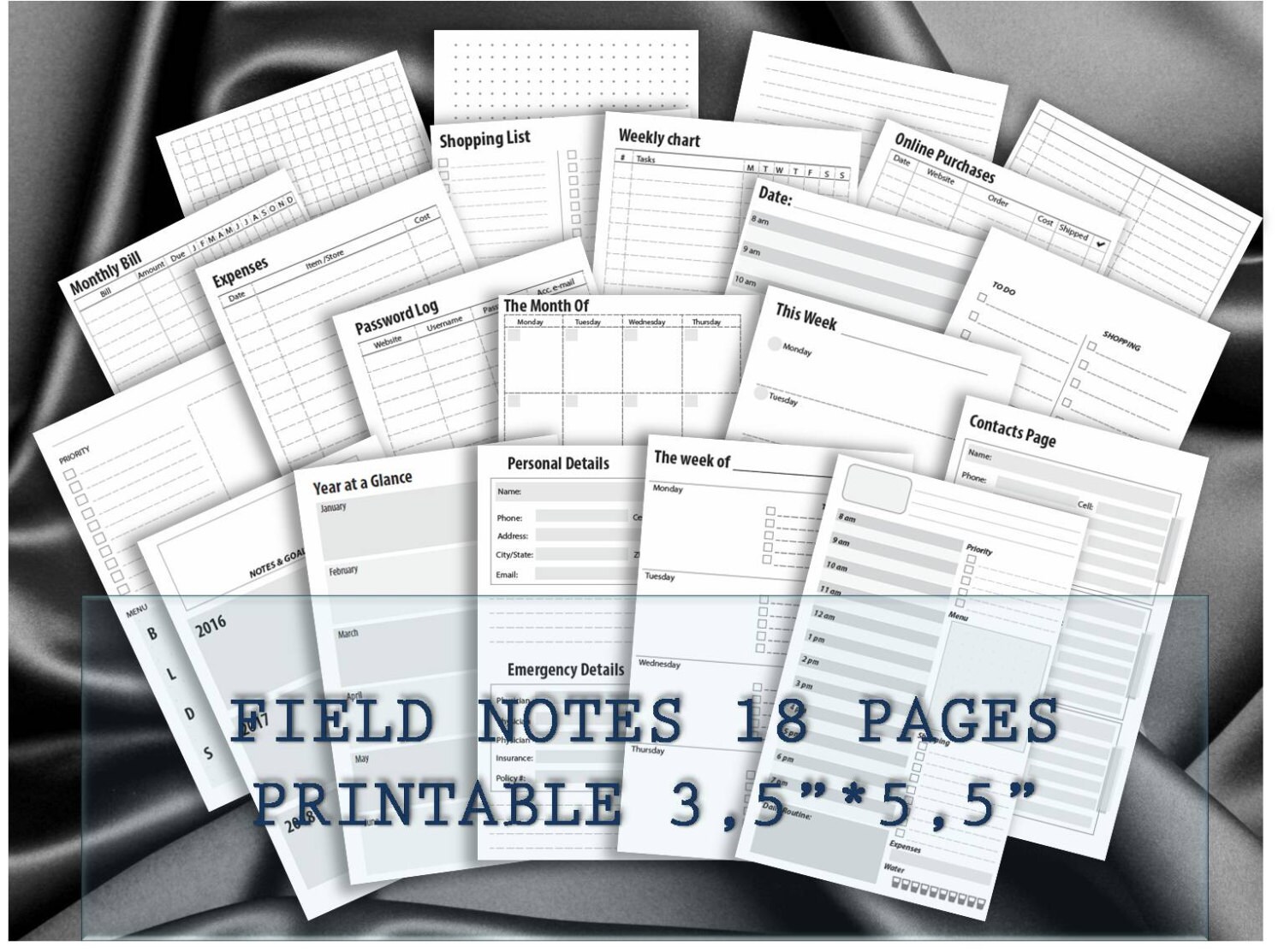 Field Notes travelers notebook inserts midori planner weekly Etsy