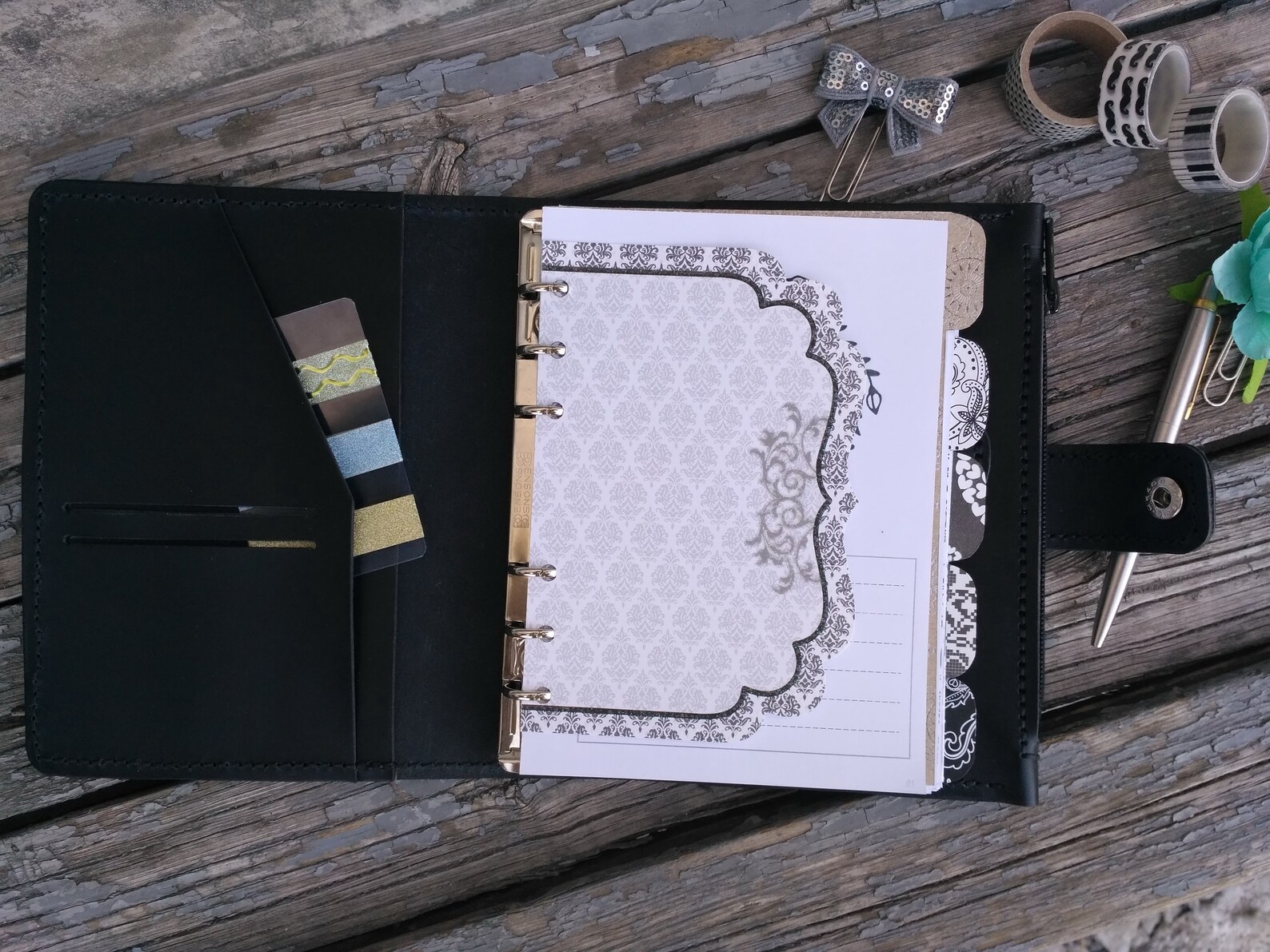 B6 notebook cover ring binder planner refillable leather with Etsy