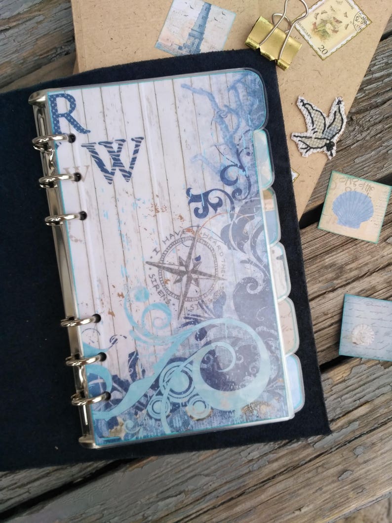 Personal planner dividers nautical dashboard binder tabs a5 Etsy