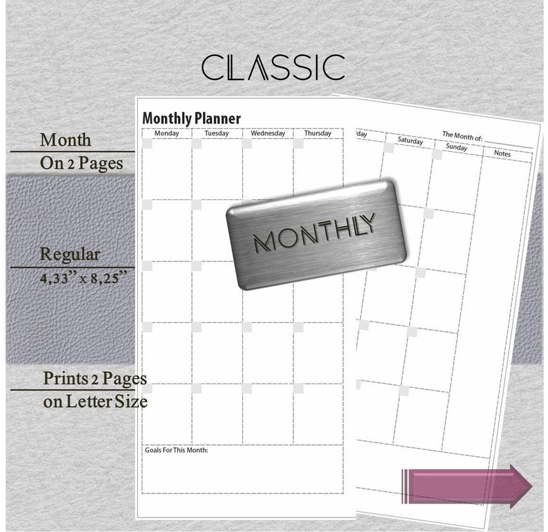 Midori planner calendar Month on two pages Midori | Etsy