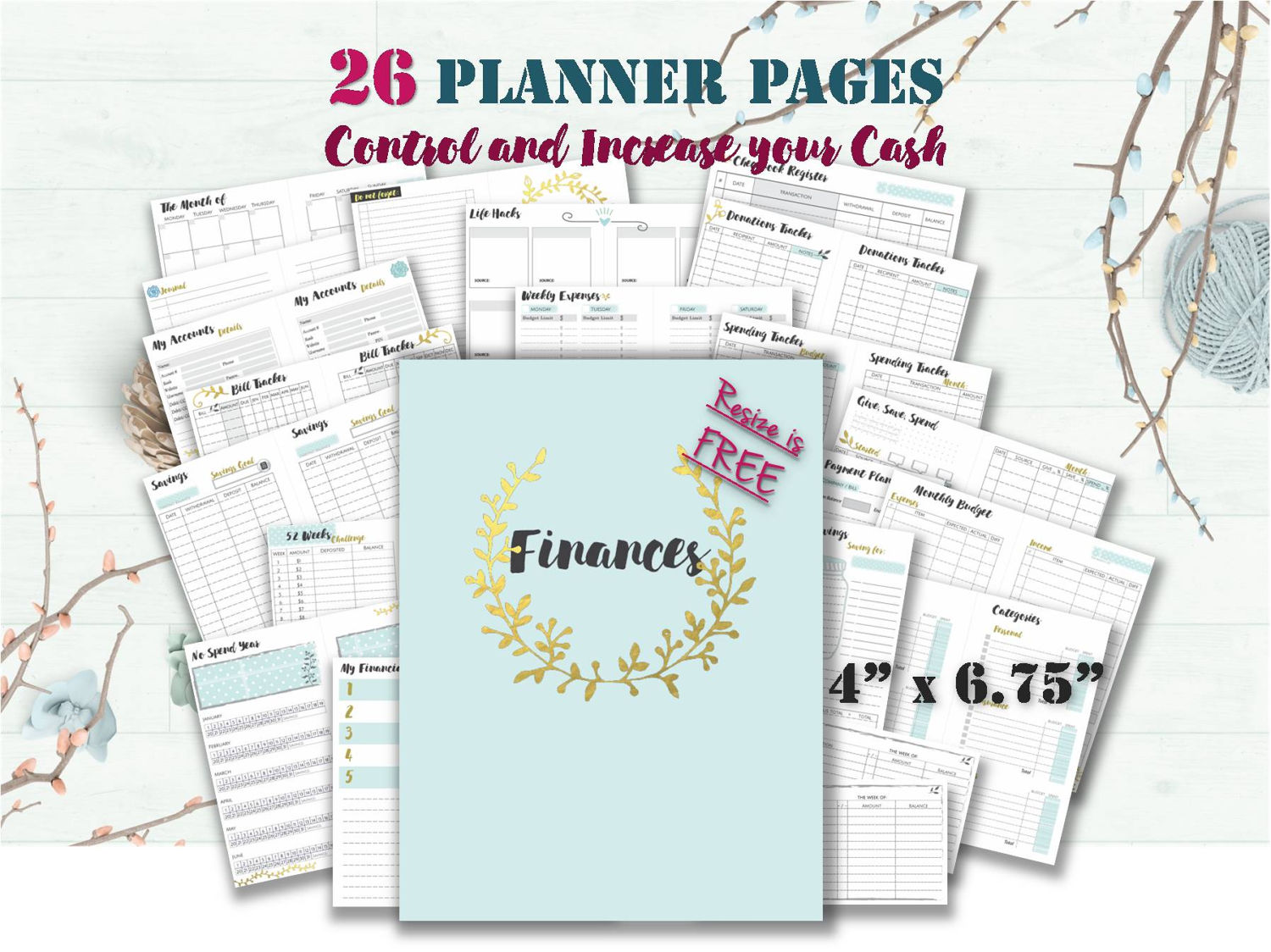 Recollections planner inserts personal digital bill organizer Etsy