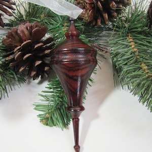 Wooden Christmas Tree Ornament, Hand Turned Wood, Natural Holiday Decor