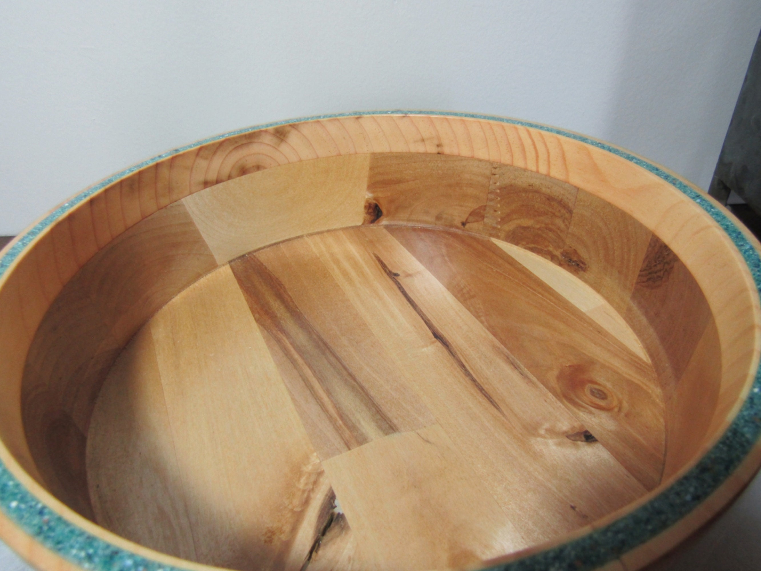 Upcycled Wood Bowl Turquoise Inlay Hand Turned Wood - Etsy
