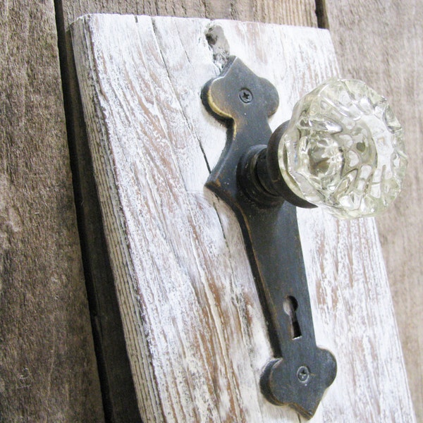 Accessories Rack  Vintage Door Knob  Architectural Salvage  Industrial Decor  Reclaimed Wood  Upcycle Vintage  Coat Hat Rack  Jewelry Hanger