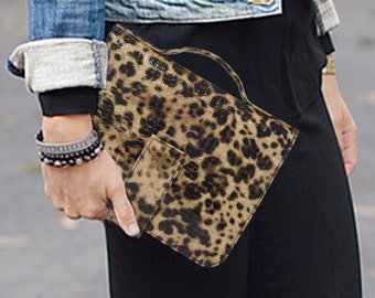 Leopard boekomslagdrager, handriem dagboektas