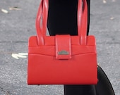 Handbag Purse Style Book Bag Notebook Calendar Journal Bible Cover Carrier, Bagabook Red Faux Leather Design Classic Collection