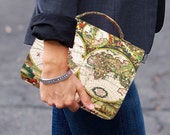 Bagabook Traveler 17th Century World Map Design Executive Collection, Book Journal Bible Notebook Cover Carrier w Unique Hand Strap
