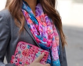 Stylish Scarf Charming Pink & Cerise Floral Bouquet Designed by Bagabook.
