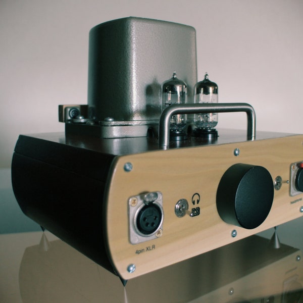 Audiophile Reference Hybrid Tube Preamplifier/ Headphone Amplifier Amp > Artisan Crafted > Reclaimed Wood Case > Made in CALIFORNIA, U.S.A.