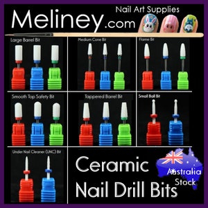 Ceramic Nail Drill Bits Electric File Buffer Shaper Manicure Sanding Tools Nails Set Bit Rotary Flame Barrel Ball Point Grinding cylinder