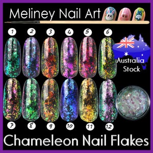 Chameleon flakes Nail Art Duochrome color changing Confetti Glitter Decoration craft mirror chrome powder foil shifting flakes unicorn skin