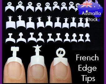 French edge tips Nail Tips False square Shape Manicure Fake Nails Gel uv Acrylic white