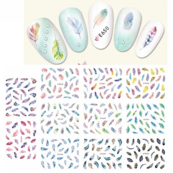 Feather Nail Art Etsy