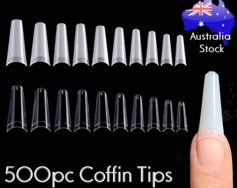 500pc Coffin Tips Shaped Nails Ballerina False pointy French Tips Stiletto Square long Shape Manicure Fake Nails