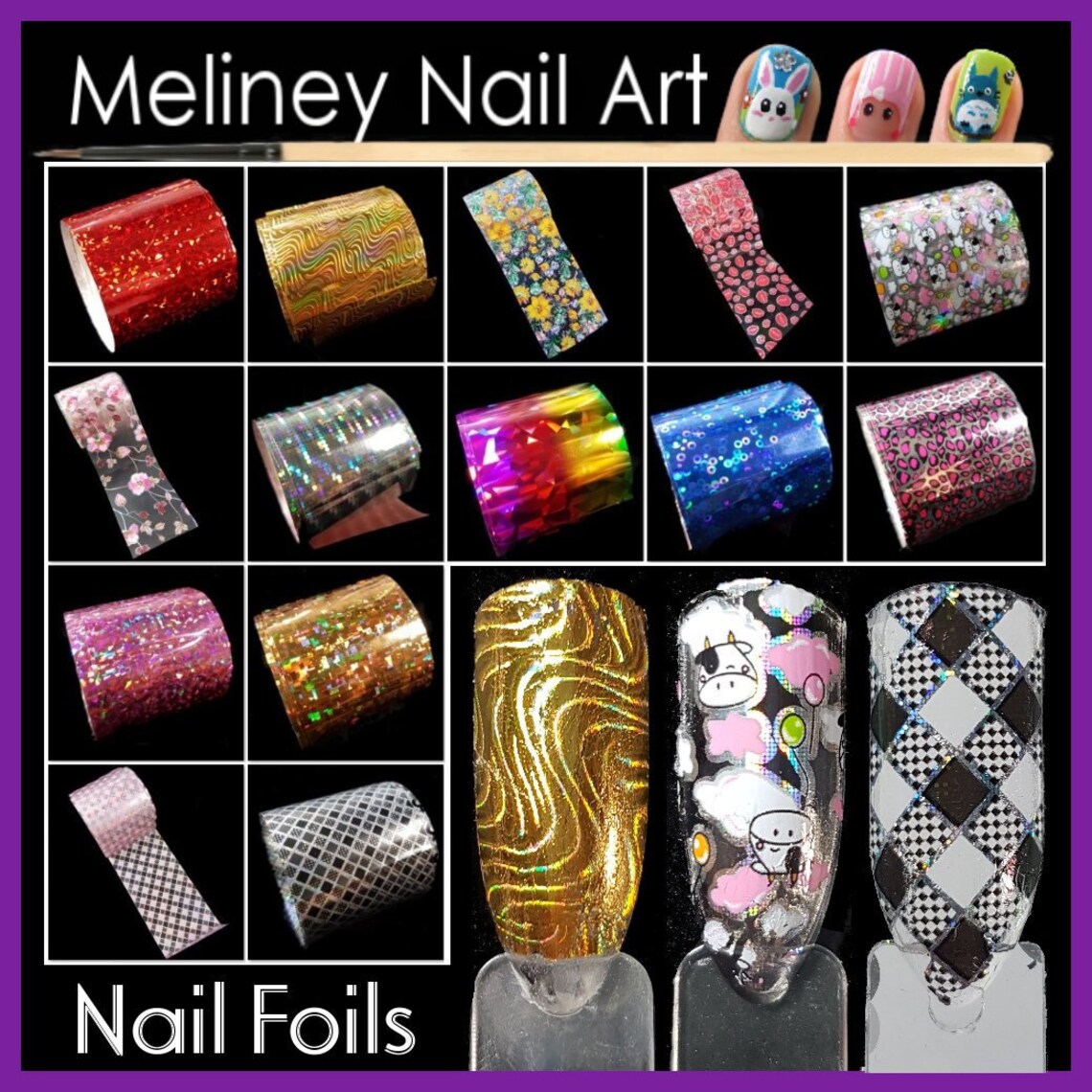 Nail Art Transfer Foils Patterns Manicure Stripe Decor - Etsy Australia