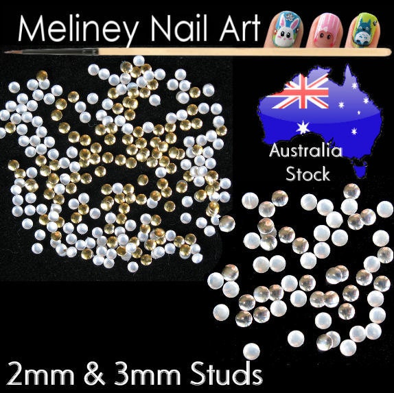 Nail Art White 2mm Pearls Studs Nail Decoration 