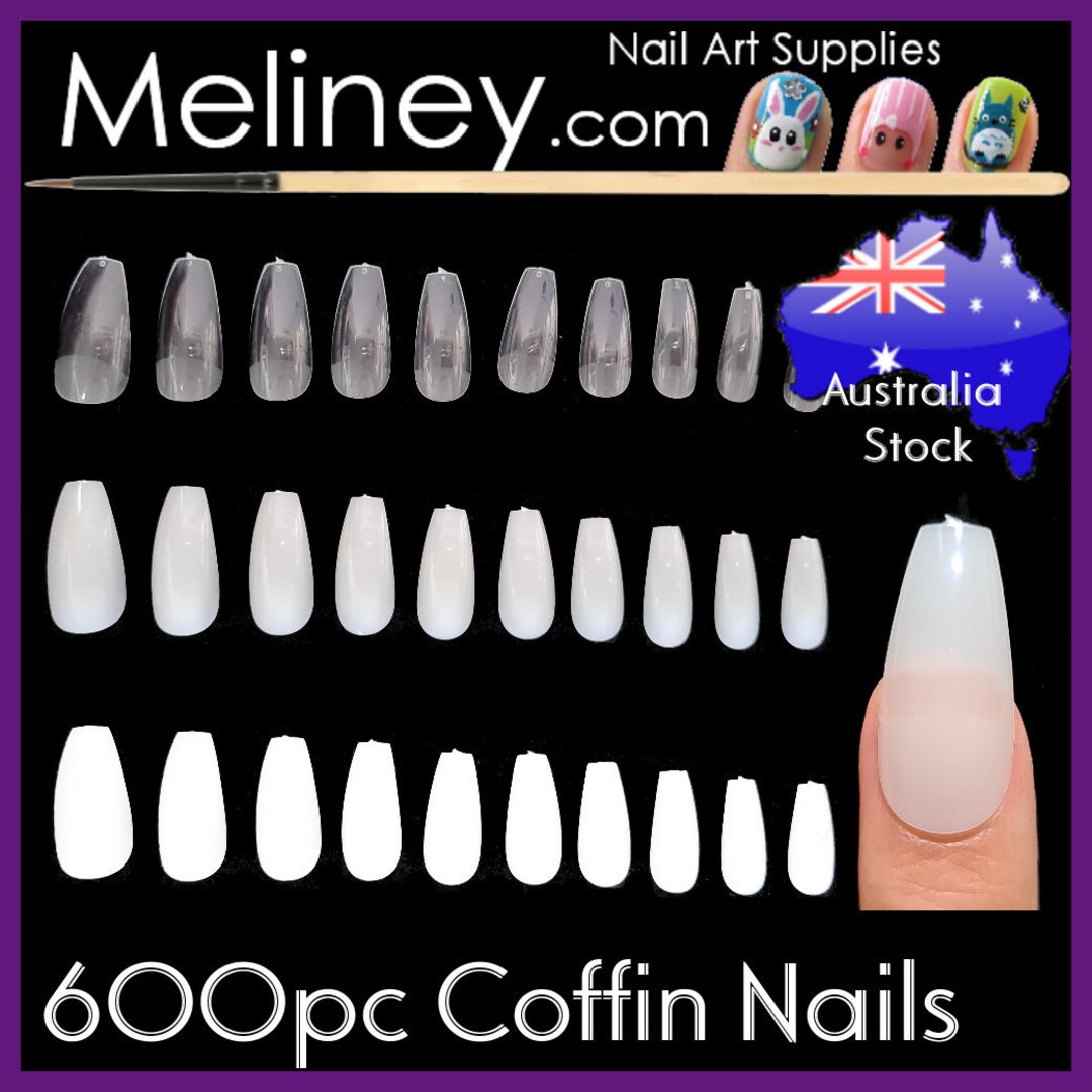 600pc Coffin Shaped Full Cover Nails Ballerina False Pointy - Etsy 600pc Coffin Shaped Full Cover Nails Ballerina False Pointy - Etsy