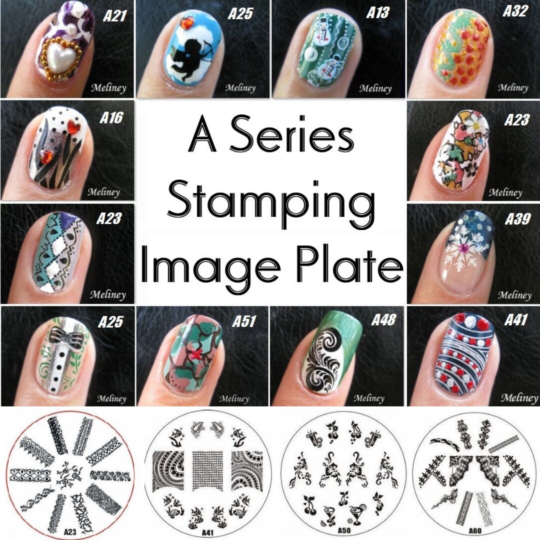 A Series Stamping Nail Art Image Plates Metal Round Stencil - Etsy Ireland A Series Stamping Nail Art Image Plates Metal Round Stencil - Etsy Ireland