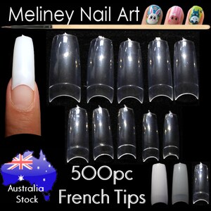 500pc French Nail Tips White Clear natural Manicure Fake False nail Art Acrylic salon supply 500 French CLear