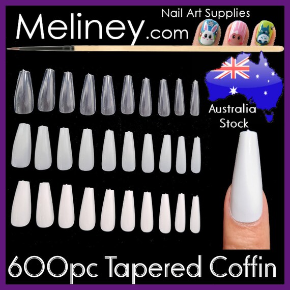 600pc Tapered Coffin Shaped Full Cover Nails Ballerina False