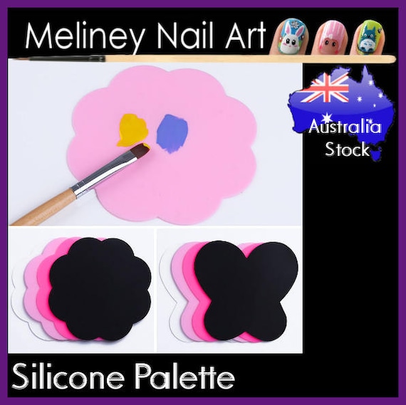 2pc Silicone Paint Palette Mixing Plate Nail Art Tools Manicure