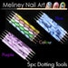 5pc Dotting Tool nail art pointer acrylic handle manicure purple blue color different sized 