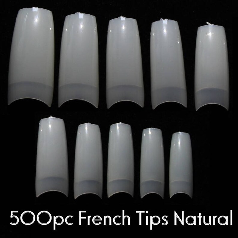 500pc French Nail Tips White Clear natural Manicure Fake False nail Art Acrylic salon supply 500 French Natural