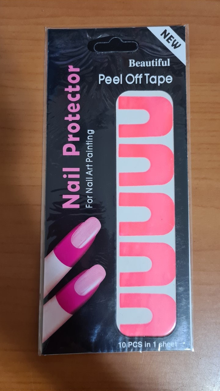 Pack Of 2 Nail Polish Protector, 1 Sheets 10 Piece Disposable Peel Off  Sticker U-Shape