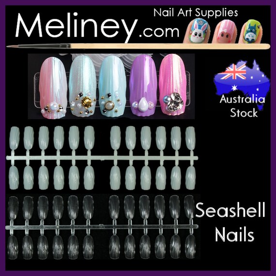 24/120/240pc Seashell Nails Full Cover Shaped Oval Long False Square Manicure Fake press on nails Sea shell Display Decoration