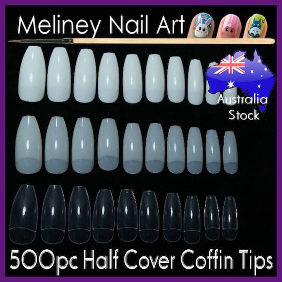 500pc Half Cover Coffin Shaped Well Nail Tips Ballerina Etsy
